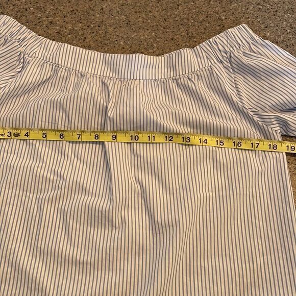 MADEWELL Clean Off-the-Shoulder Top in Stripe - Picture 8 of 9